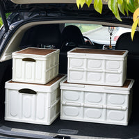 Foldable Car Trunk Organizer Storage Box with Tabletop for Outdoor Camping