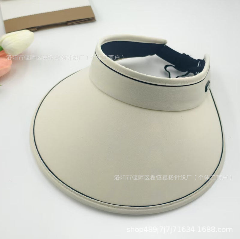 Women's Summer Empty Top Sun Hat with Wide Brim UV Protection for Outdoor Activities