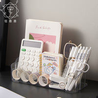 Transparent Multi-layer Desktop Storage Box for Stationery, Stickers, Cards, and Art Supplies