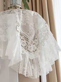 French Vintage Lace Air Conditioner Cover Towel Embroidered Dust Cover for Round Vertical AC Units