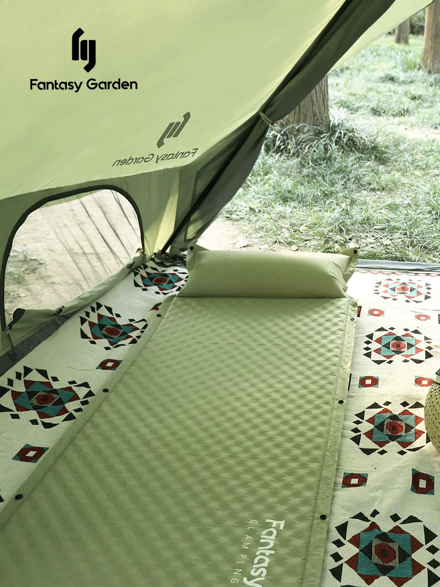 Dream Garden Outdoor Camping Self-Inflating Sleeping Pad Portable Tent Moisture-Proof Mat Thickened Floor Mat for Home Lunch Break