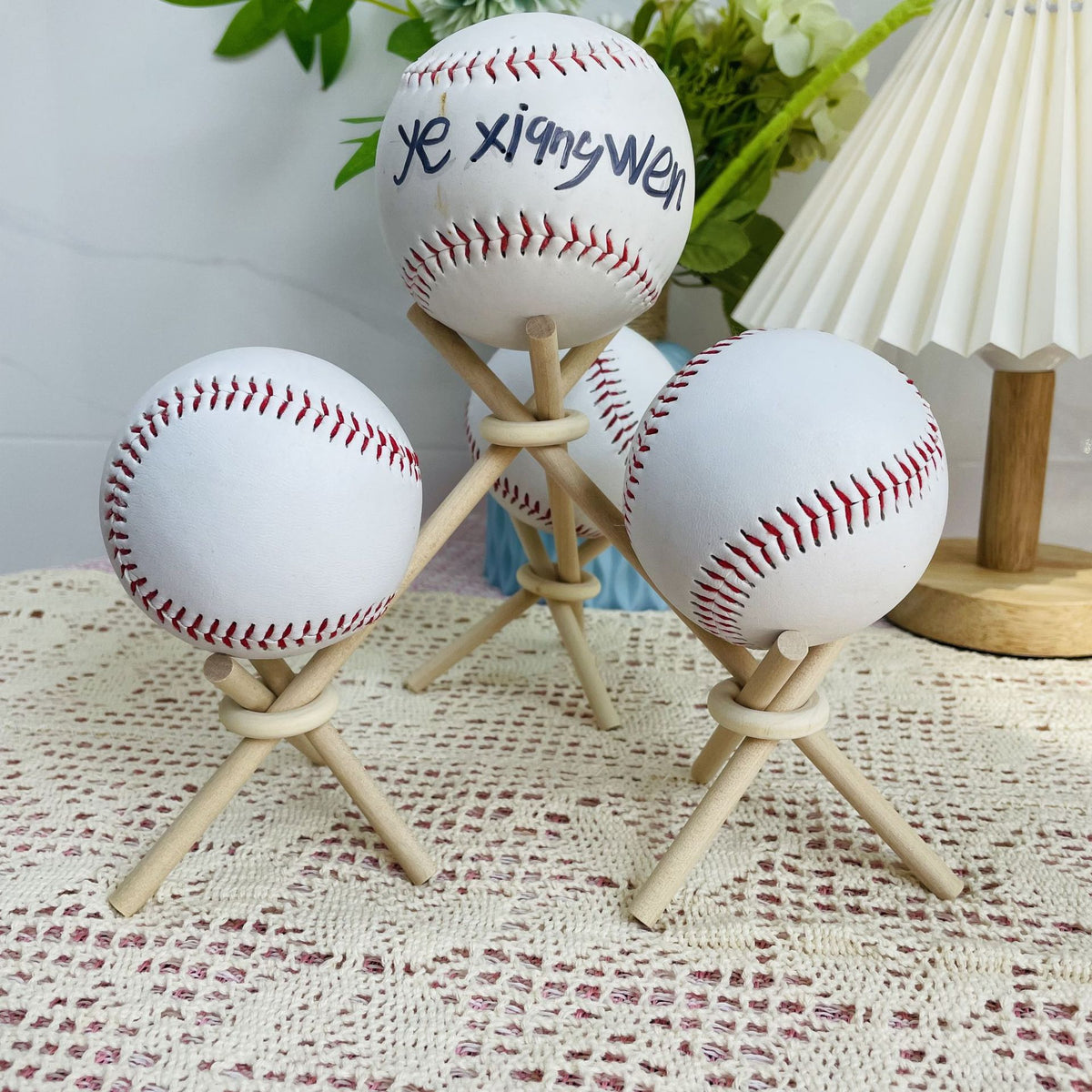 DIY Wooden Baseball Bat and Ball Display Rack - Detachable Storage Organizer