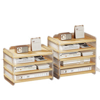 Acrylic Desktop File Organizer with Dividers for Books and Documents