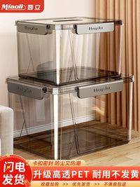 Clear Stackable Storage Bins with Handles for Home Organization