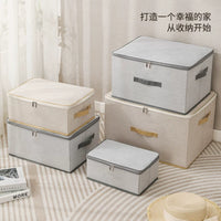 Fabric Storage Box with Zipper for Clothes, Foldable Moisture-proof Wardrobe Organizer
