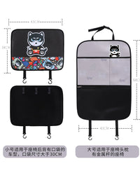 Car Seat Back Kick Mat Protector for Kids - Cartoon Design
