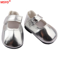 Doll Shoes for 14-inch Cotton Dolls, 5.5cm PU Leather Shoes for 20cm Plush Toys