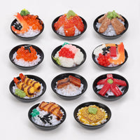 Miniature Japanese Food Bowl Keychain - Realistic PVC Simulation Rice Dishes