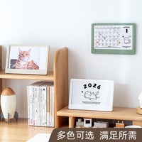 2026 Cat-Themed Desk Calendar with Stand for Office and Students