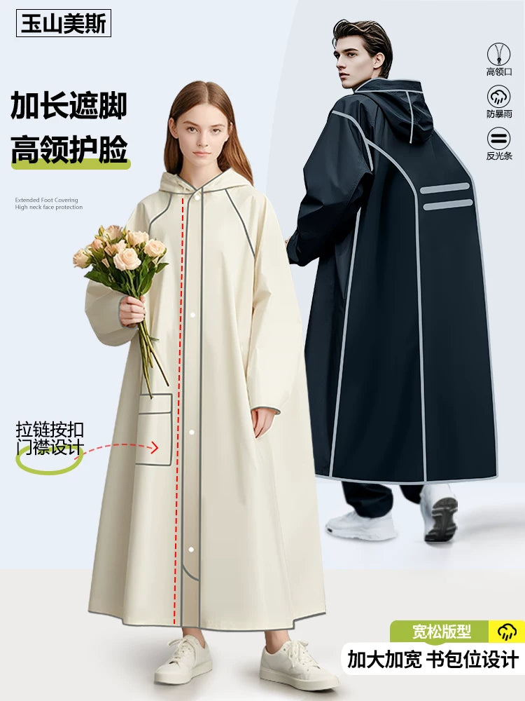 Unisex Full Body Rain Poncho with Double Visor for Electric Scooter and Cycling
