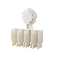 Suction Cup Toothpaste and Facial Cleanser Holder Wall-Mounted Bathroom Organizer