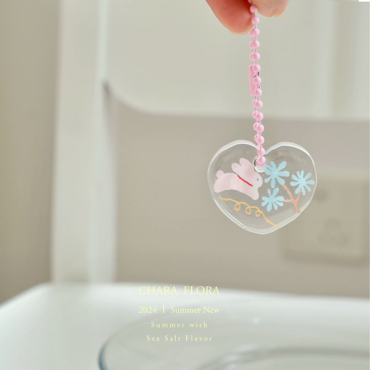Chara Original Illustration Glitter Acrylic Keychain - Rabbit Hole Series
