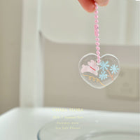Chara Original Illustration Glitter Acrylic Keychain - Rabbit Hole Series