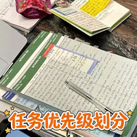 B5 Korean Style Color Block Lined Notebook for Students and Professionals, Thickened for Notes and Vocabulary