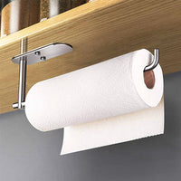 Self-Adhesive Stainless Steel Paper Towel Holder for Kitchen and Bathroom, No-Drill Wall Mount