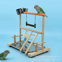 Parrot Desktop Perch with Swing and Grinding Rod for Birds