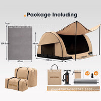 Inflatable Tunnel Tent for 3-5 People, Thickened Waterproof Large Capacity Camping Tent