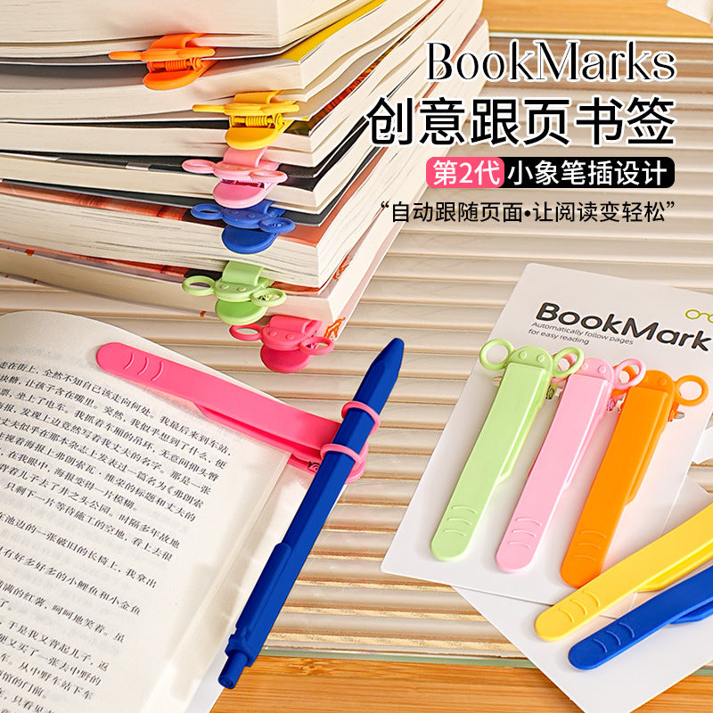 Silicone Page Marker Bookmark with Pen Holder for Reading
