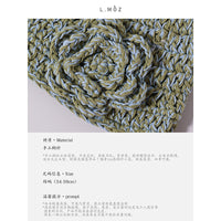 Hand-Knitted 3D Floral Patchwork Bucket Hat for Women, Stylish Mixed Color Wool Fisherman Cap