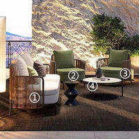 Nordic Rattan Sofa for Living Room, Villa Courtyard, Terrace - Designer Outdoor/Indoor Furniture