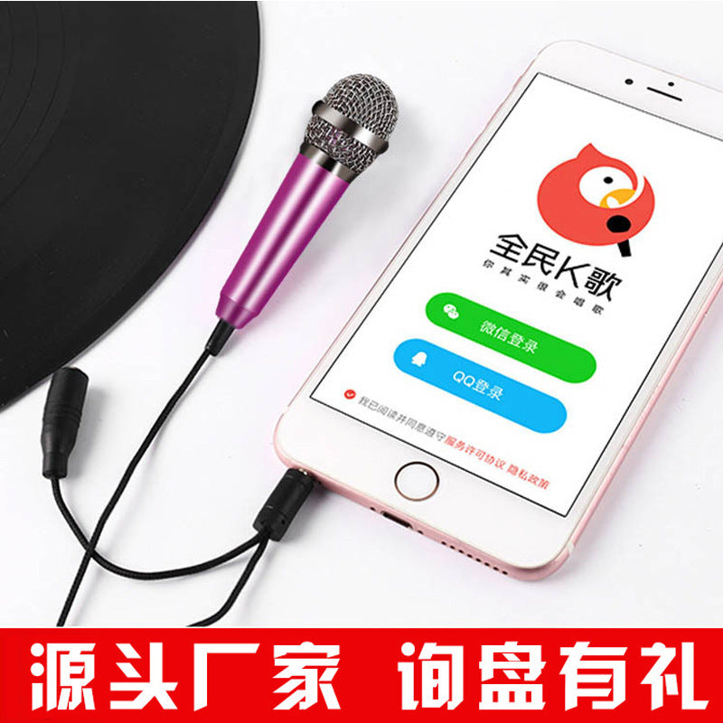 Mini Karaoke Microphone Headset for Mobile Phones