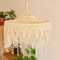 Bohemian Macrame Woven Lampshade Tapestry for Pendant Light Decor