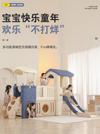 Kids Indoor Slide and Swing Set with Ball Pit - Multifunctional Home Playground