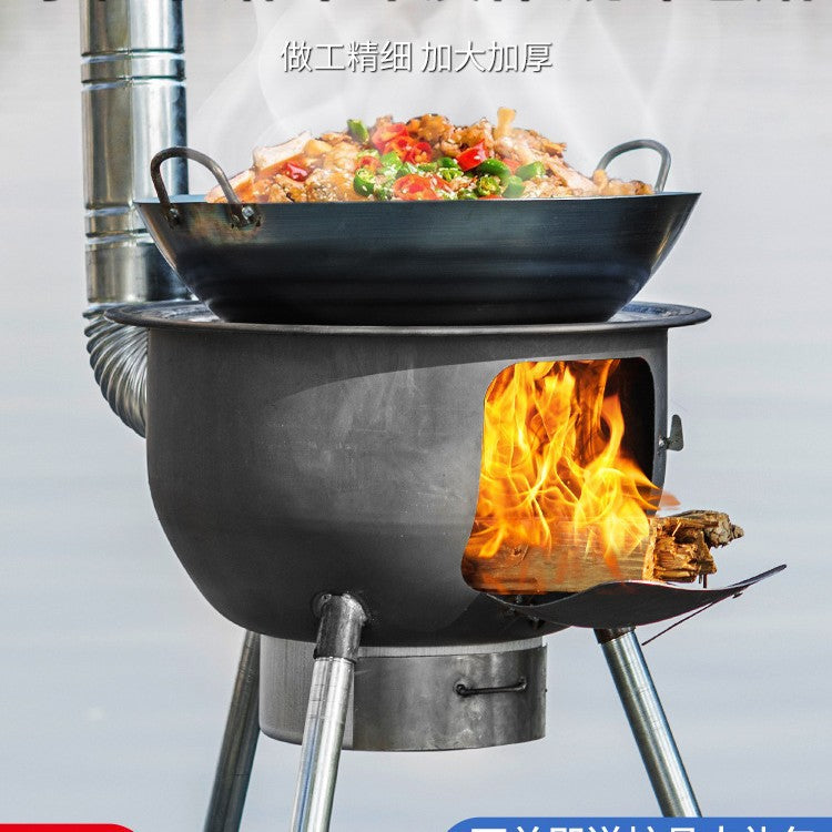 Portable Wood-Burning Stove for Home, Farm and Camping, Heavy-Duty Round Stove
