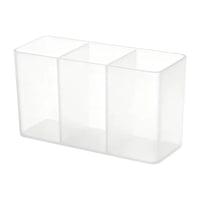 Wall-Mounted 3-Compartment Organizer for Small Items, No-Drill Storage for Tweezers, Scissors, Eyebrow Pencils, Brushes, Lipsticks