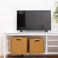 Woven Rattan Style Storage Basket for Living Room, Coffee Table, Cabinet, Drawer, Snacks, Toys