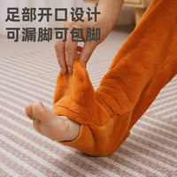 Elderly Coral Fleece Knee Warmers Leggings for Cold Legs, Thickened Loose-Fit Sleep Socks