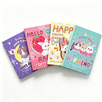 New A5 Cartoon Stitching Notebook Thickened Color Pages Lined Inner Portable Student Learning Office Notebook