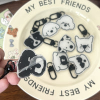 Hand-Painted Dog Emoji Acrylic Keychain for Bags, Couples, and Friends