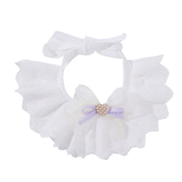 Pet Bib Collar with Bowknot Lace for Cats and Small Dogs, Cotton Bandana Scarf