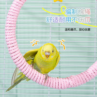 Parrot Cotton Rope Swing Ring Toy for Small to Medium Birds
