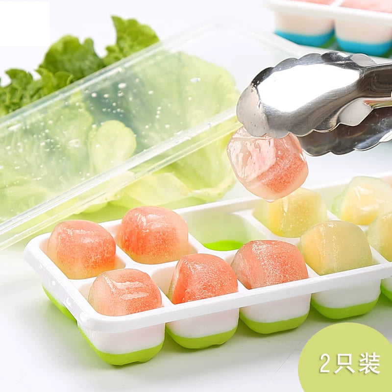 Silicone Ice Cube Tray with Lid for Homemade Ice Cubes, Creative Quick-Freeze Large Ice Box