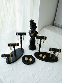 Vintage Black Bracelet Display Stand for Jewelry Organization and Photography Props