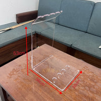 Acrylic Billiard Cue Rack Stand for 4 Cues, Transparent Tabletop Display Holder