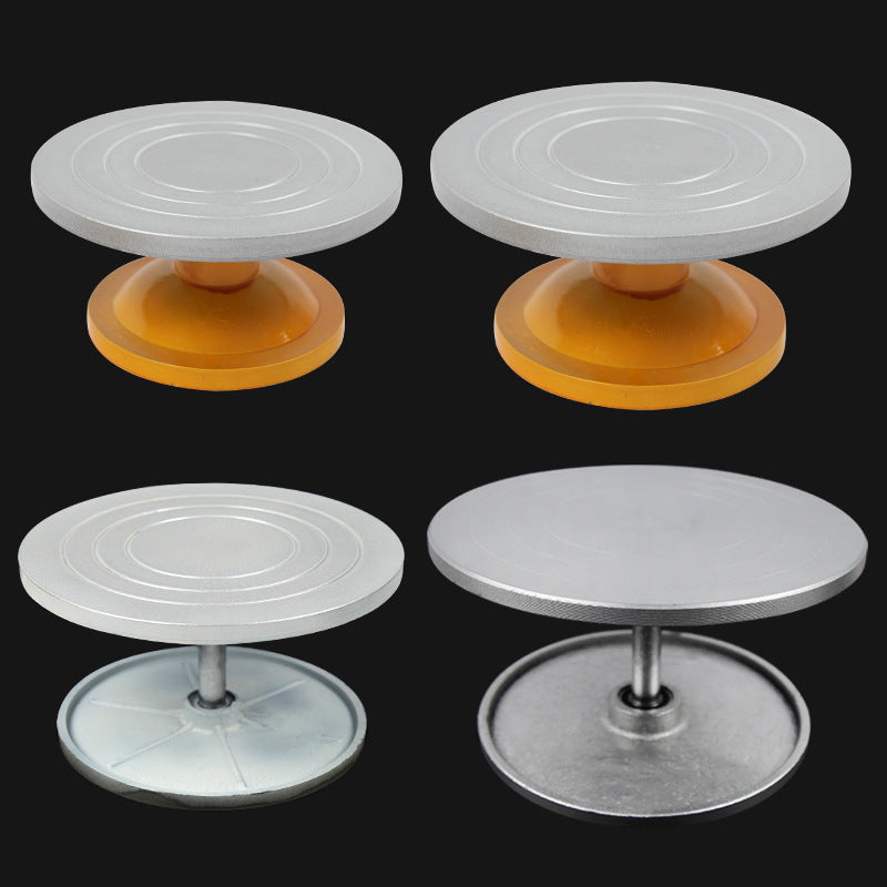 Dual-Sided Rotating Turntable for Pottery, Sculpting, Cake Decorating - Cast Iron / Plastic Steel