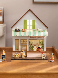 Ayin Miniature Wooden House Diorama with LED Light for Kids' Room Decor and Storage