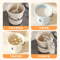 Large Capacity Portable Water Bucket with Scoop, Thickened Durable Plastic Storage Pail for Home Outdoor Use