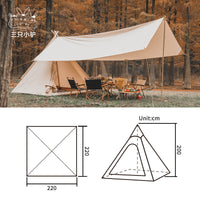 Three Little Donkeys Outdoor Indian Pyramid Tent with Rainproof Tarp for Camping and Glamping