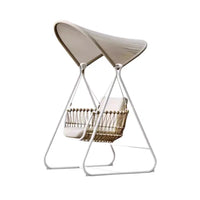 Outdoor Wicker Swing Chair with Stand, Waterproof Double/Single Seater Hanging Basket for Patio, Balcony, Garden