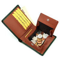 Men's Genuine Leather Bifold Wallet with Box Coin Pocket