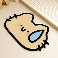 Cute Cartoon Diatomaceous Earth Bath Mat Super Absorbent Non-Slip Quick Dry Bathroom Floor Mat