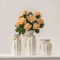 European Style Ceramic Rose Flower Vase for Living Room Dining Table Decor