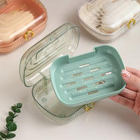 Portable Soap Dish with Lid and Drain for Travel and Home Use