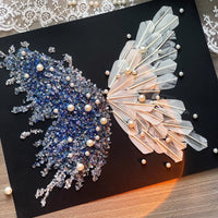 Ice Blue Crystal Feather Butterfly Photo Frame DIY Handmade Material Kit Desktop Display Frame Valentine's Day Gift