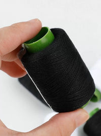 Sewing Thread for Hand & Machine Use - White/Black Polyester Spools for DIY Crafts & Garment Repair