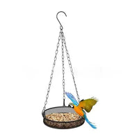 Outdoor Wooden Hanging Bird Feeder Rainproof Automatic Dispenser